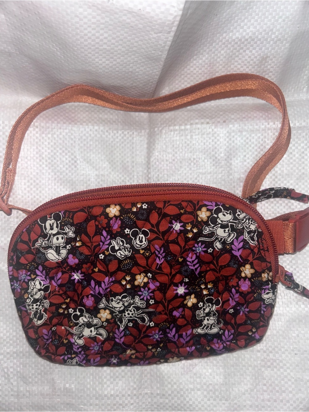Vera Bradley Red Floral Mickey Mini Mouse Crossbody Bag